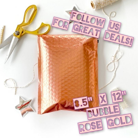 Other - 10 Bubble Rose Gold 8.5x12 Poly Mailers